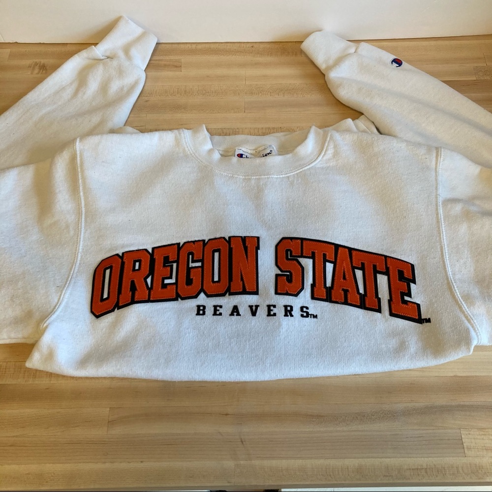 Vintage Oregon State University White Sweatshirt